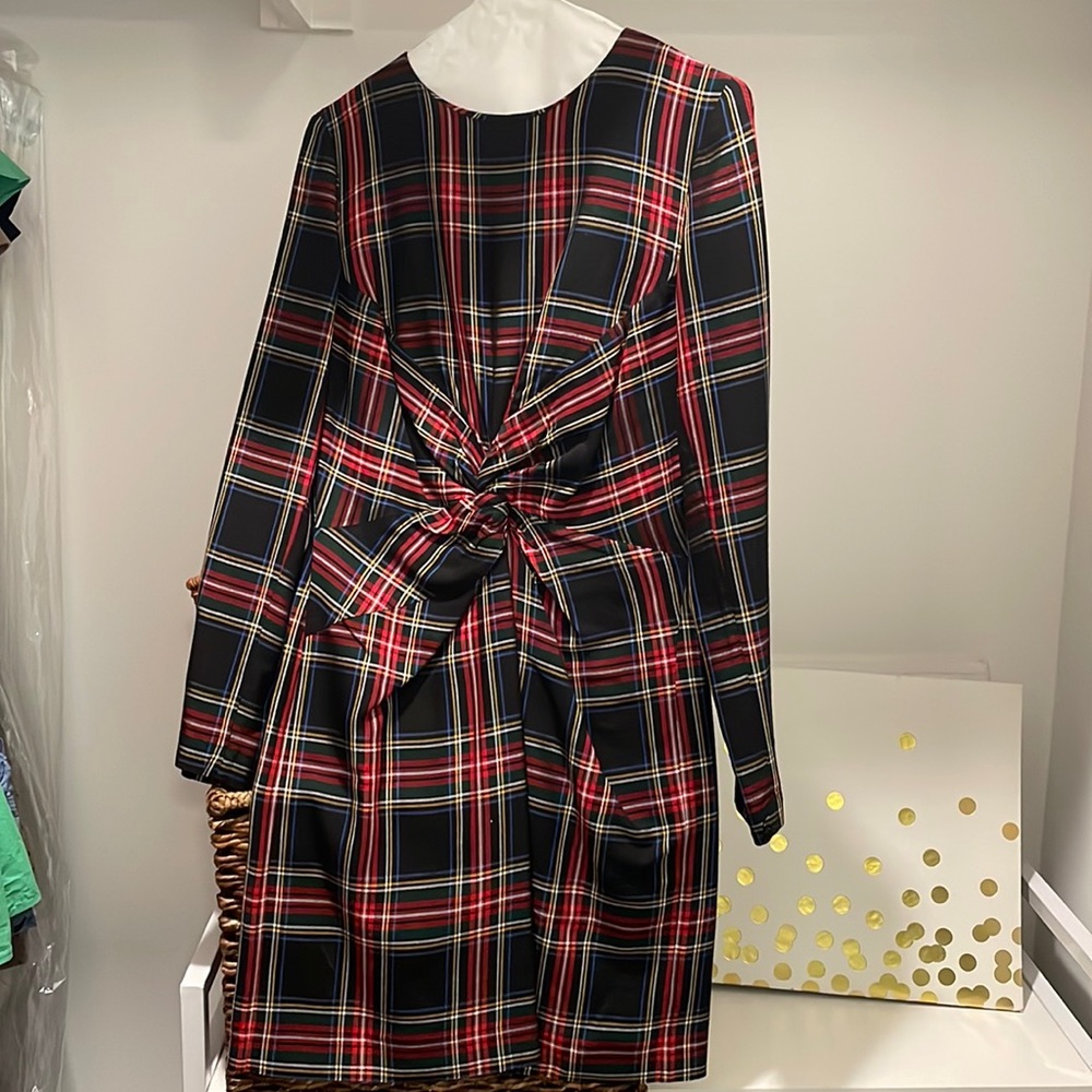 Maje Plaid Holiday Dress